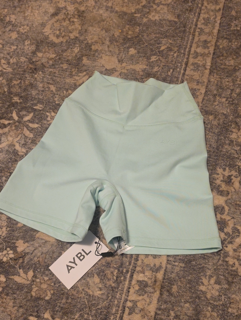 AYBL High-Waist Bike Shorts in Mint Green